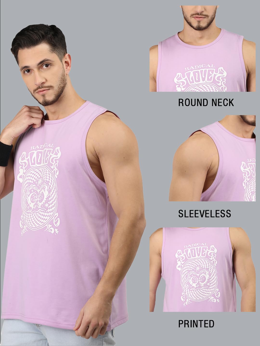 CHKOKKO Tank Tops Sleeveless T-Shirt for Men Cotton