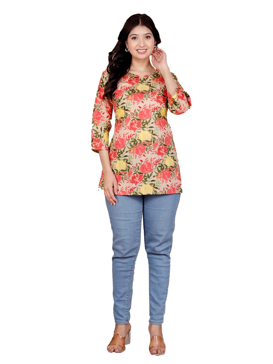 Women's Casual Jaipuri Cotton Printed Short Kurta