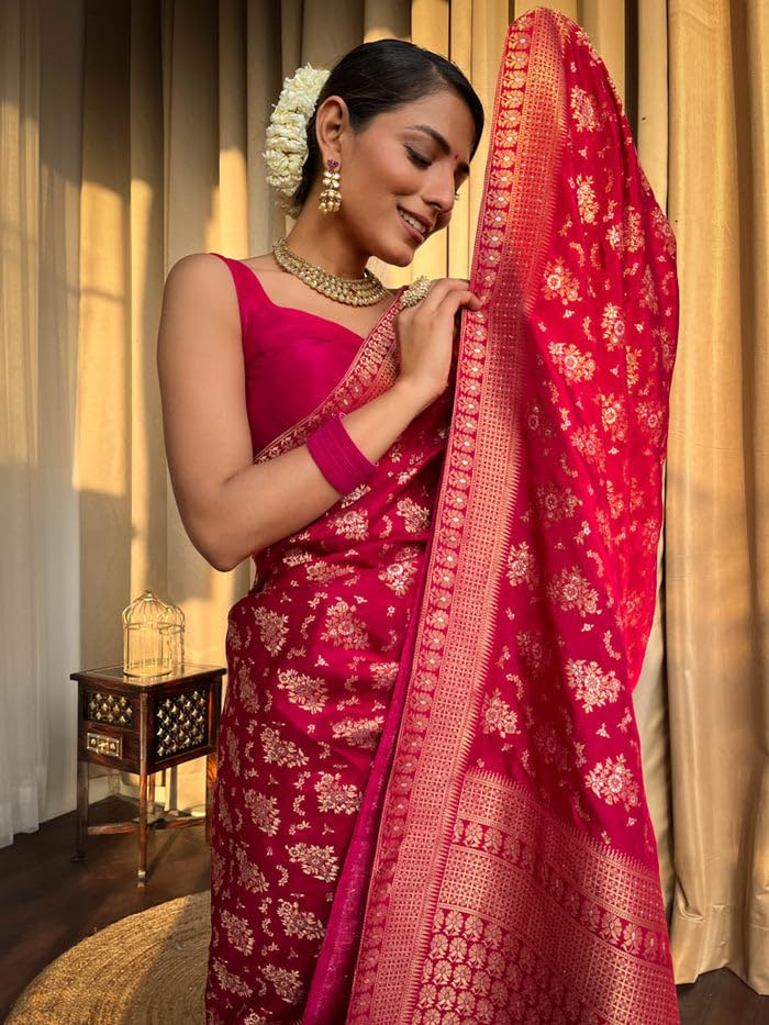 Women's Banarasi Kanjivaram Jacquard Art Silk Saree