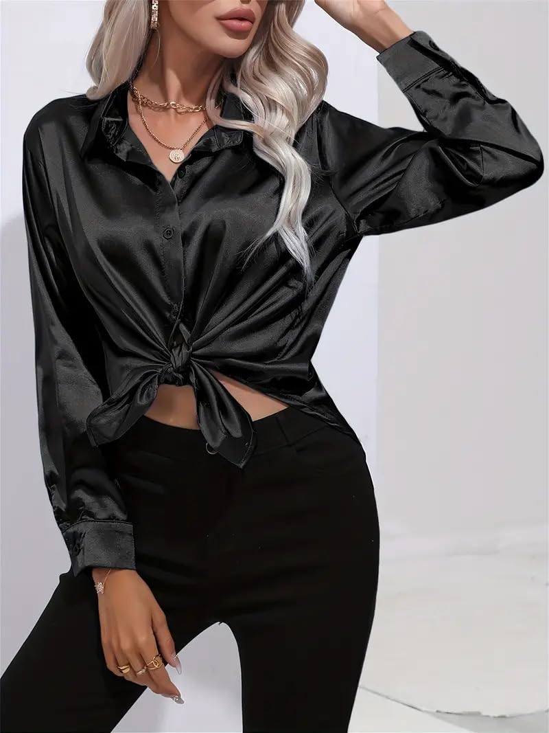 IndoPrimo Shirt for Women | Women Shirt | Shirt for Women | Full Sleeve Shirt for Women | Satin Shirt for Women | Western Shirt for Women Stylish | Shirt for Girls