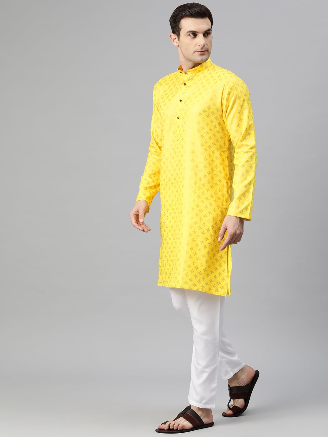 Luxrio Kurta for Men Cotton Blend Printed Regular Fit