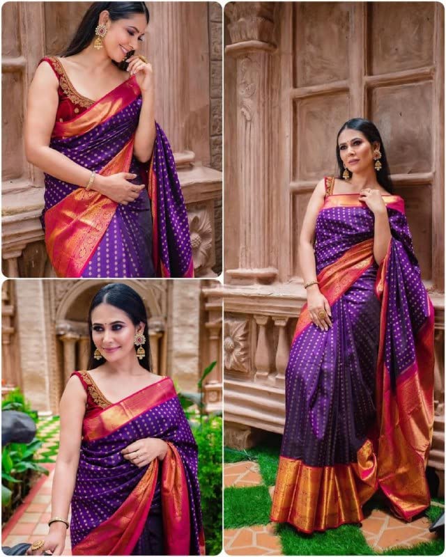 Women's Present Banarasi Soft Lichi Silk Saree