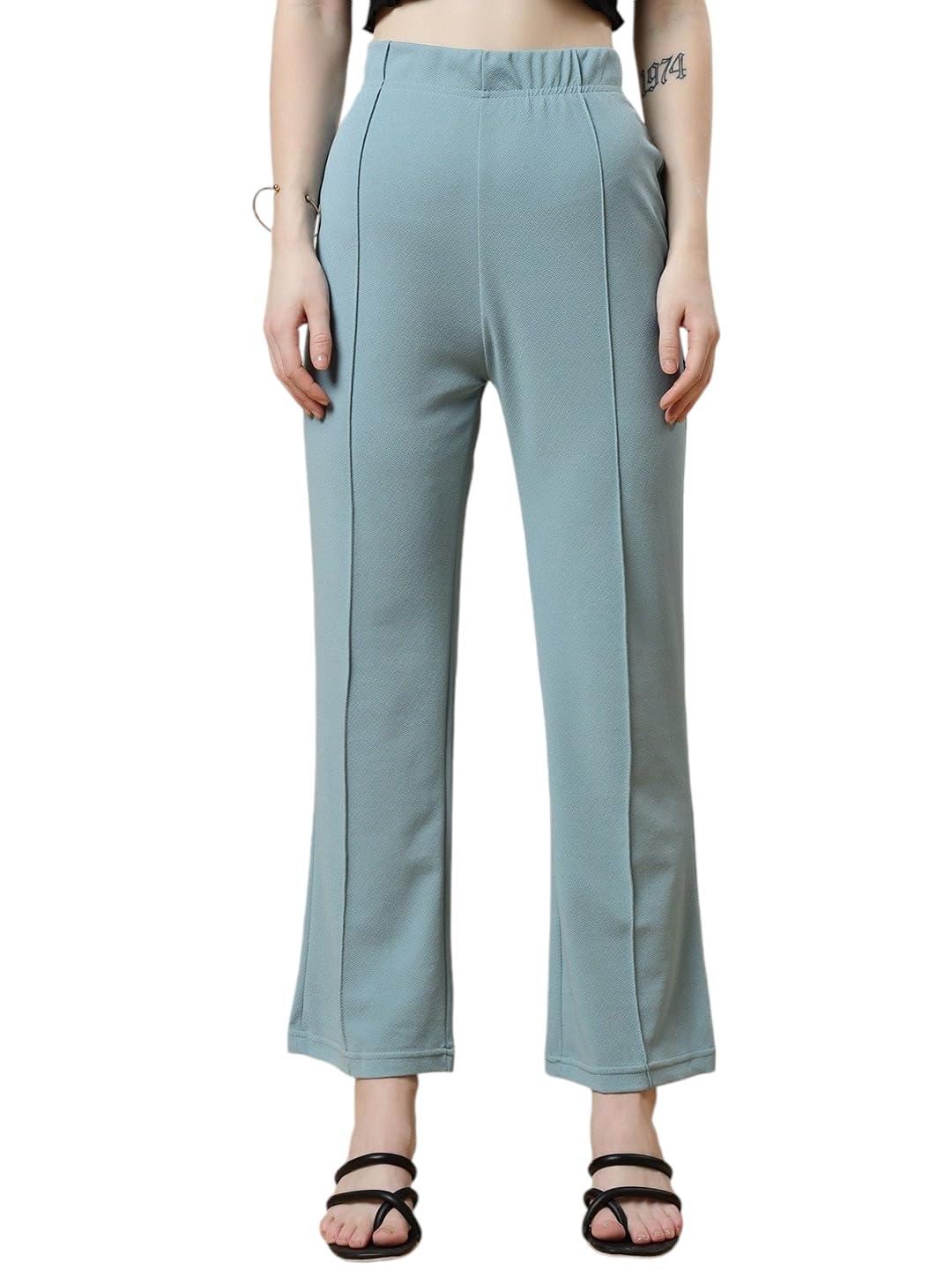Qyaas Women's Classic Trouser Pants, High Waist