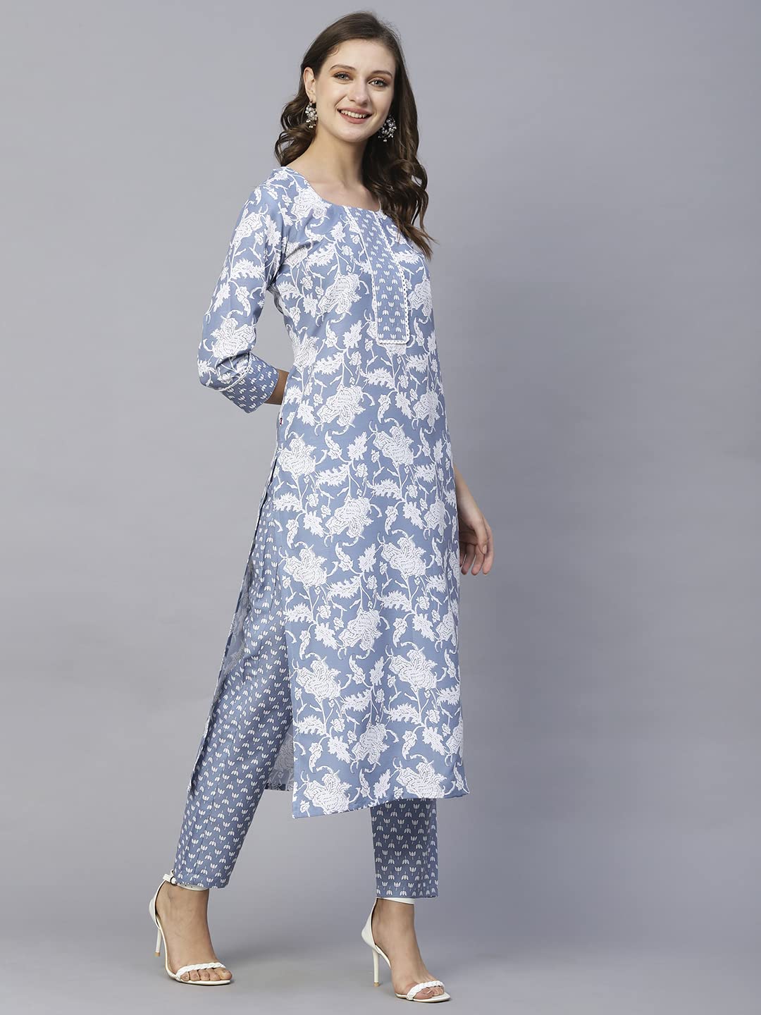 ANNI DESIGNER Women's Cotton Blend Kurta with Pant