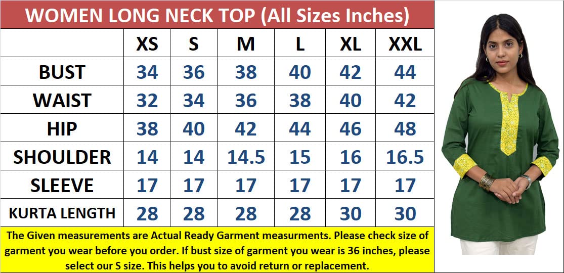 JAIPUR HAND BLOCK Women's Cotton Top |Tunic