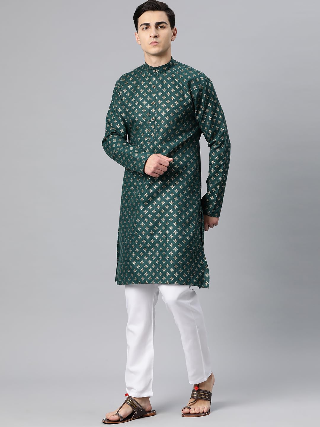 Luxrio Kurta for Men Cotton Blend Printed Regular Fit