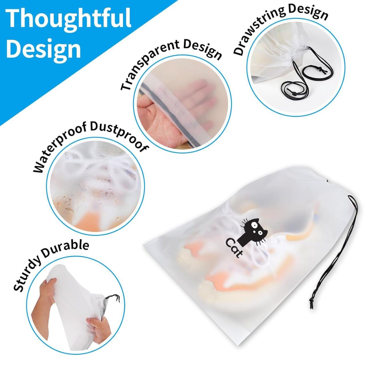 Pristu Pack of 20 Pcs Shoe Bag Cover for Shoe Storage