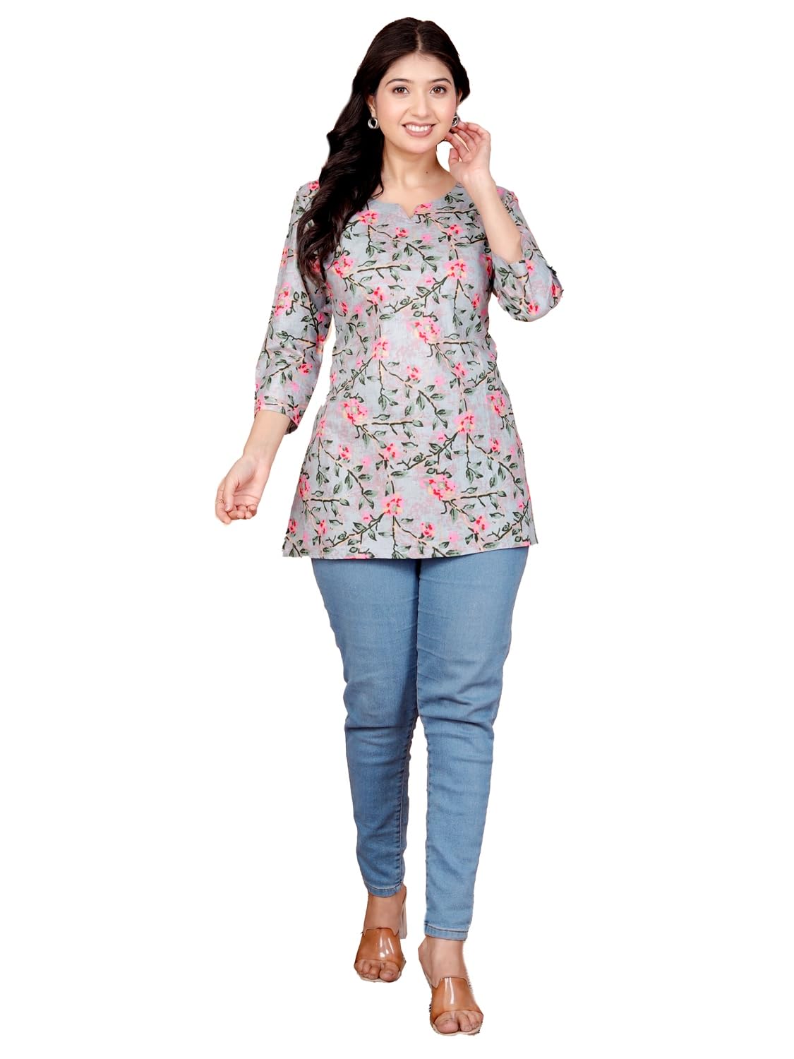 Women's Casual Jaipuri Cotton Printed Short Kurta