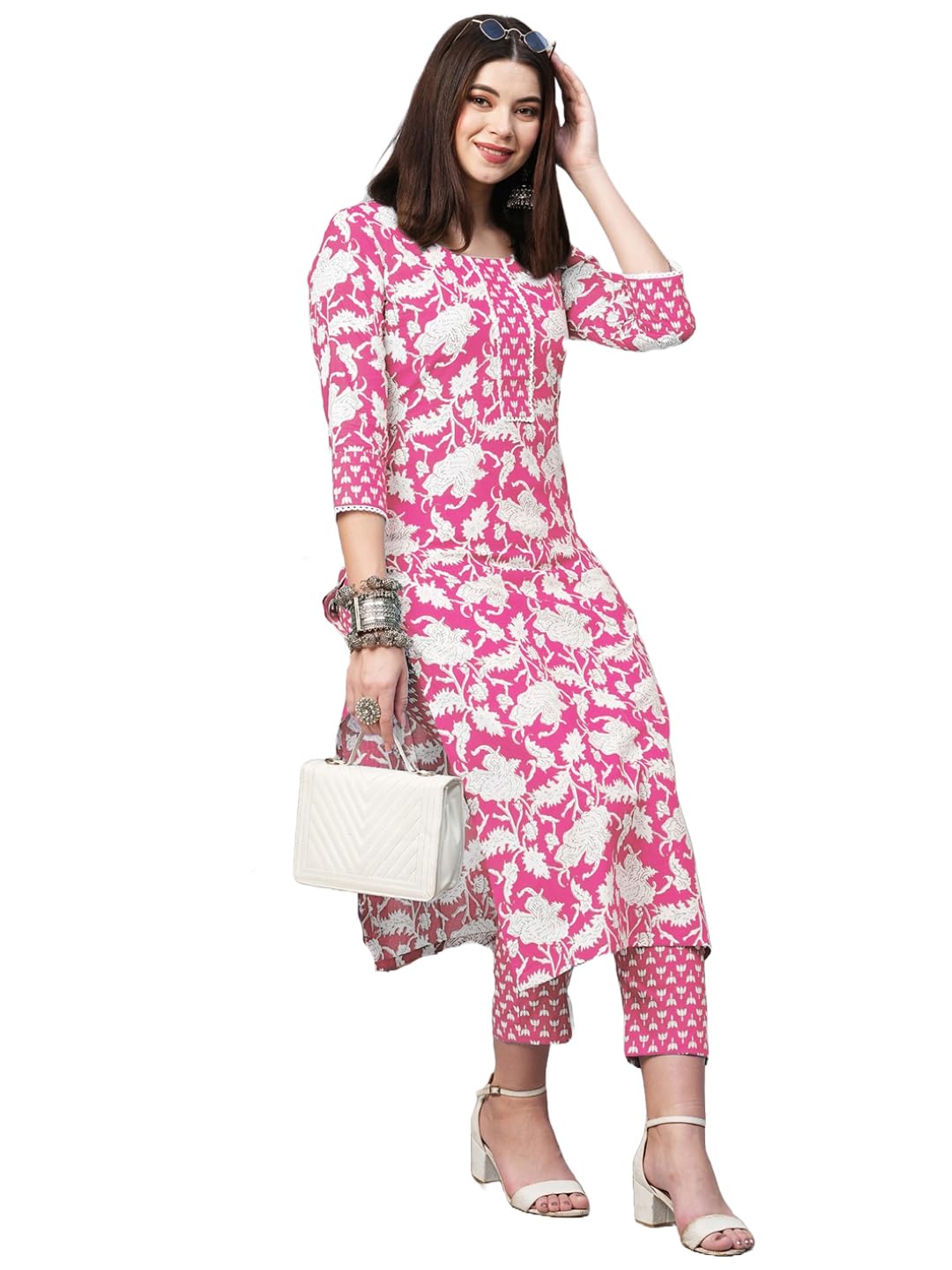 ANNI DESIGNER Women's Cotton Blend Kurta with Pant