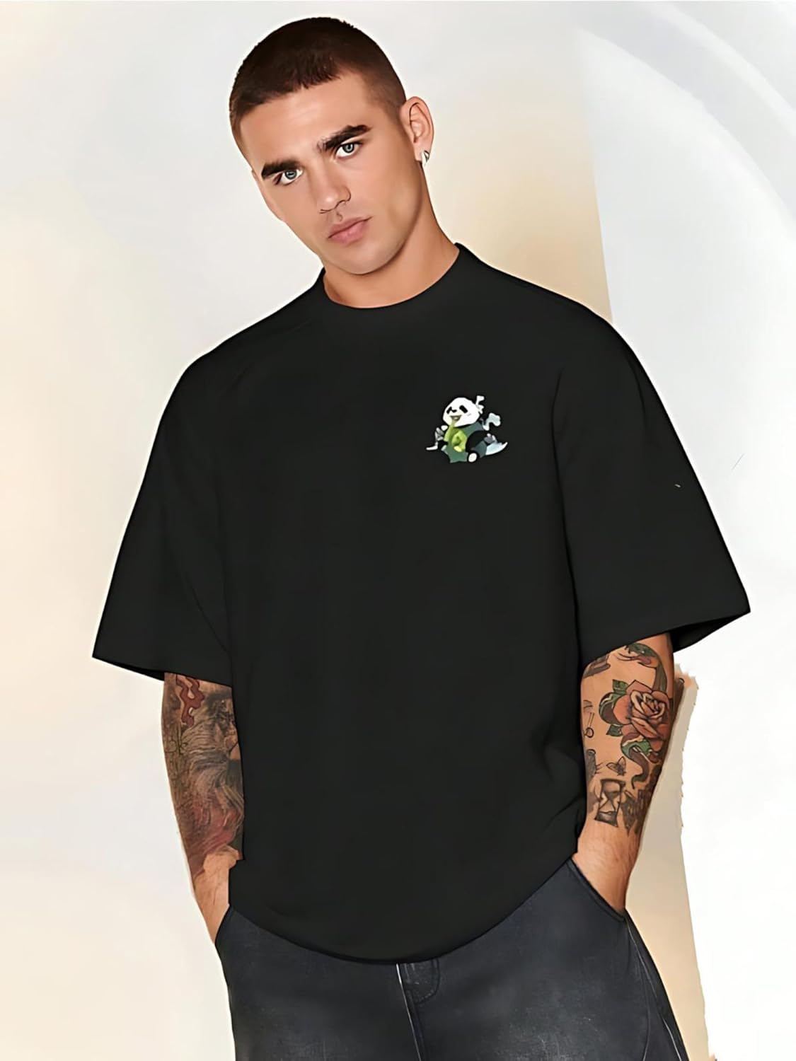 CrazyBee Cotton Back Printed PandaCool Half Sleeve