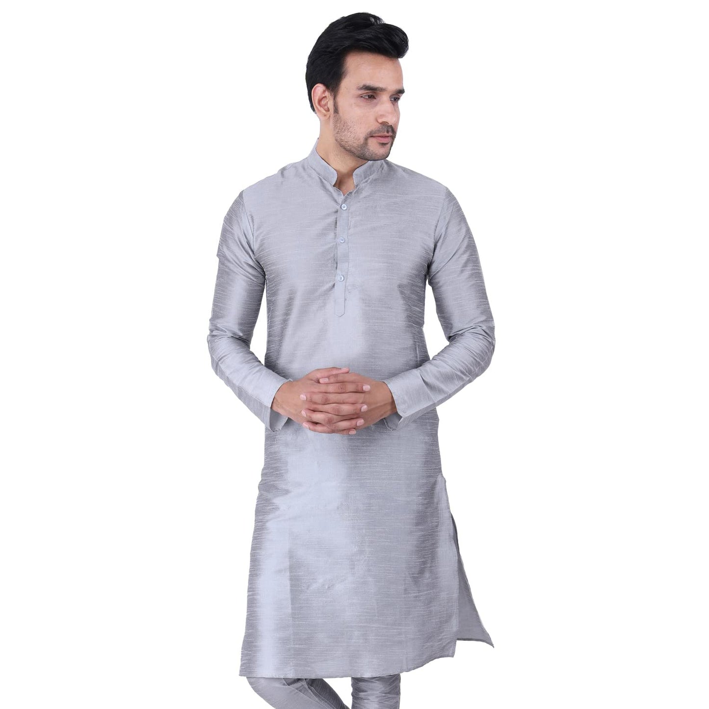 ZYMIN Men's Silk Blend Knee Length Solid Color Style
