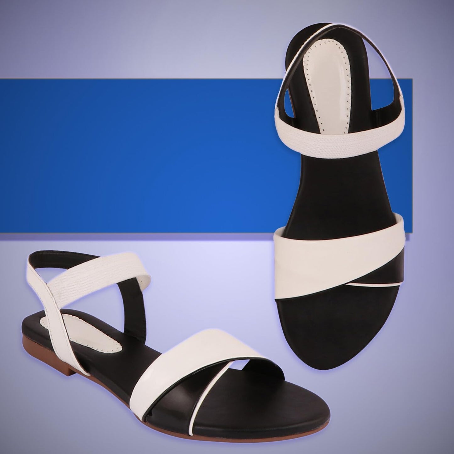 Acknew Women Casual Flats Sandal, Women's Comfort Fashion Ladies Stylish Flat Sandals Slippers for Offce, Every Occasion, Comfortable & Fashionable (181-WH)