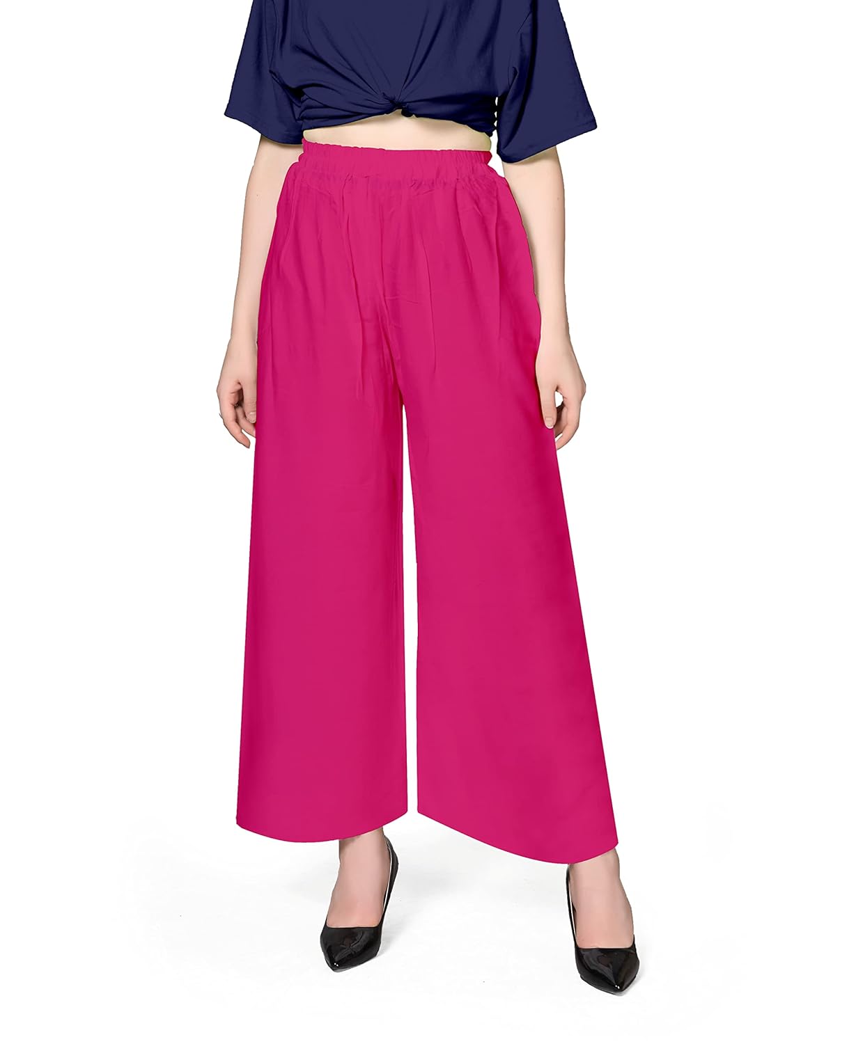 Pranjal Women's Premium Regular Fit Rayon Palazzo