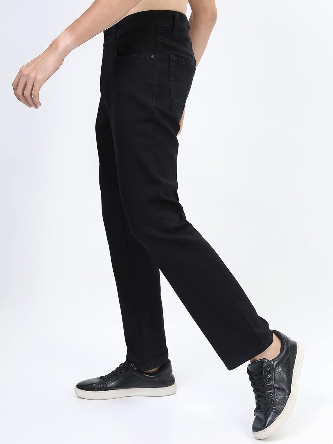 KETCH Men's Straight Fit Mid Rise Jeans (Stretchable)