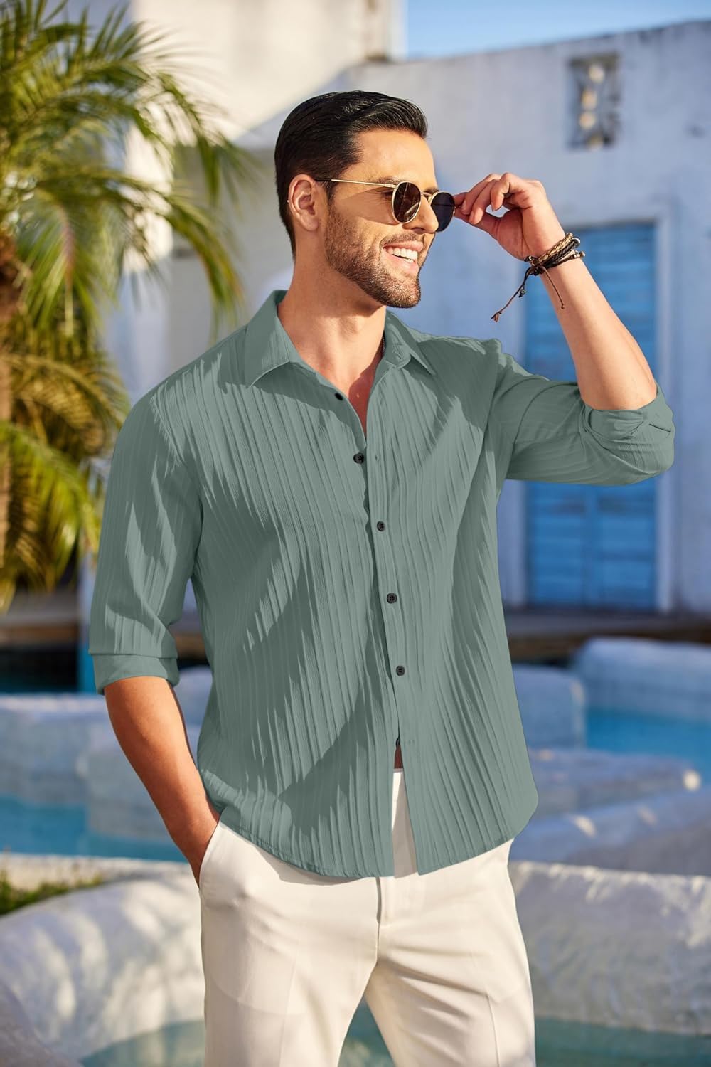 ROYALSCOUT Men's Cotton Blend Full Sleeve Short Kurta