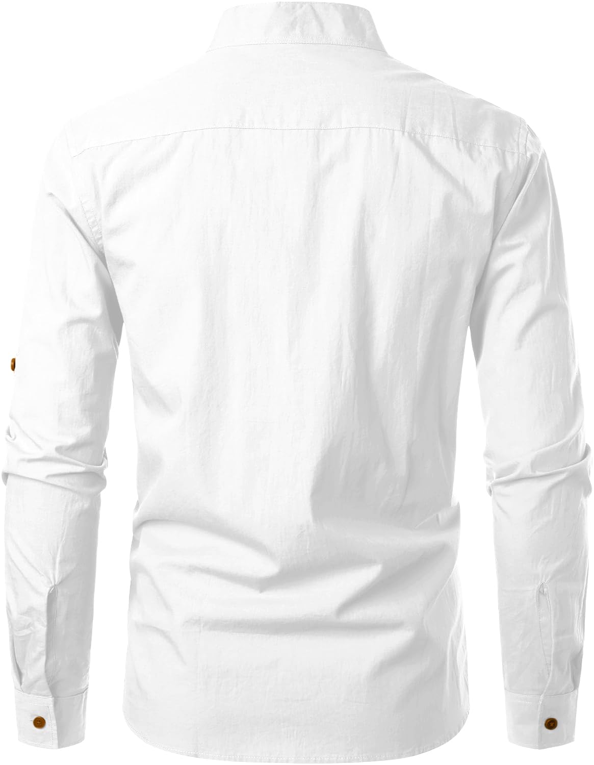 Zombom Men's Cotton Blend Mandarin Collar Self