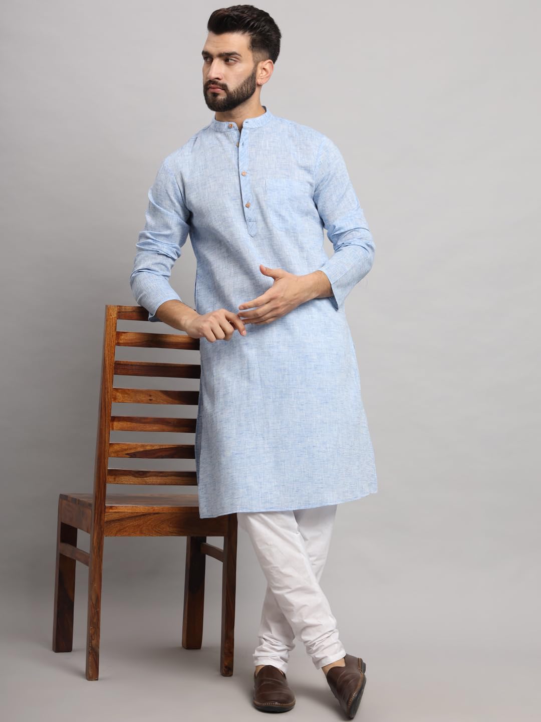 LATEST CHIKAN Men's Cotton Regular Textured
