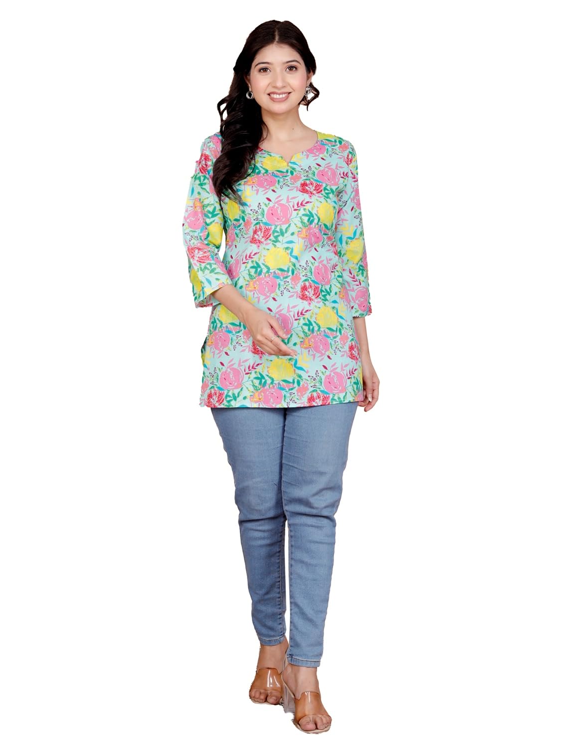Women's Casual Jaipuri Cotton Printed Short Kurta