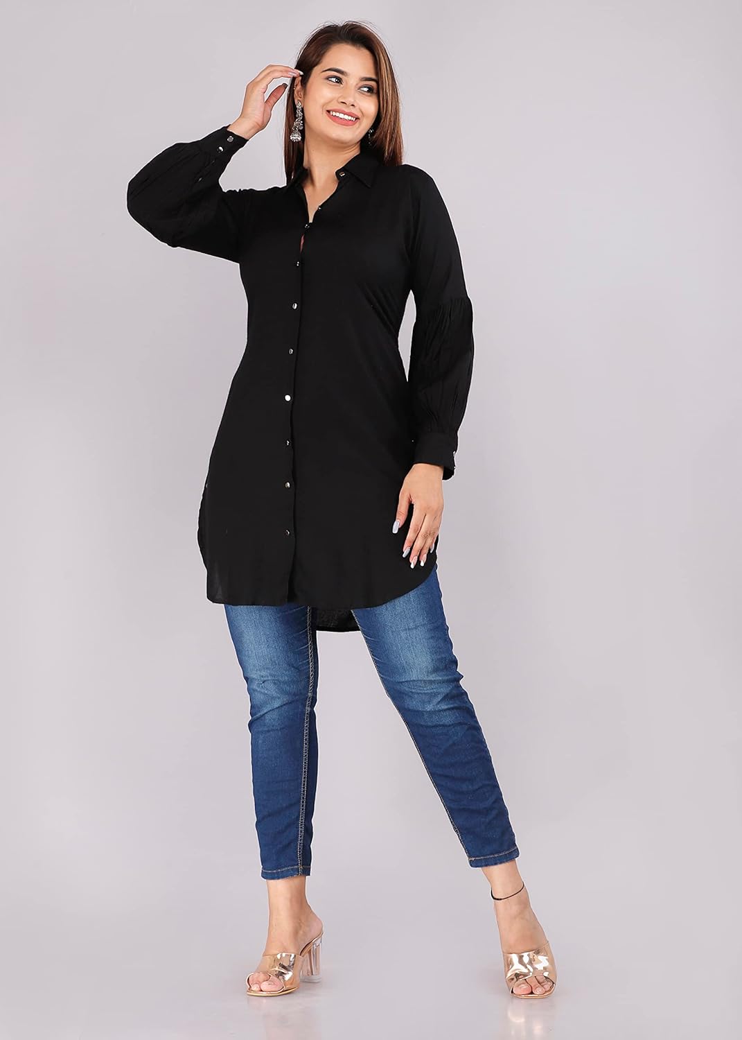 Myorica Women Regular Fit Spread Collar Casual Shirt