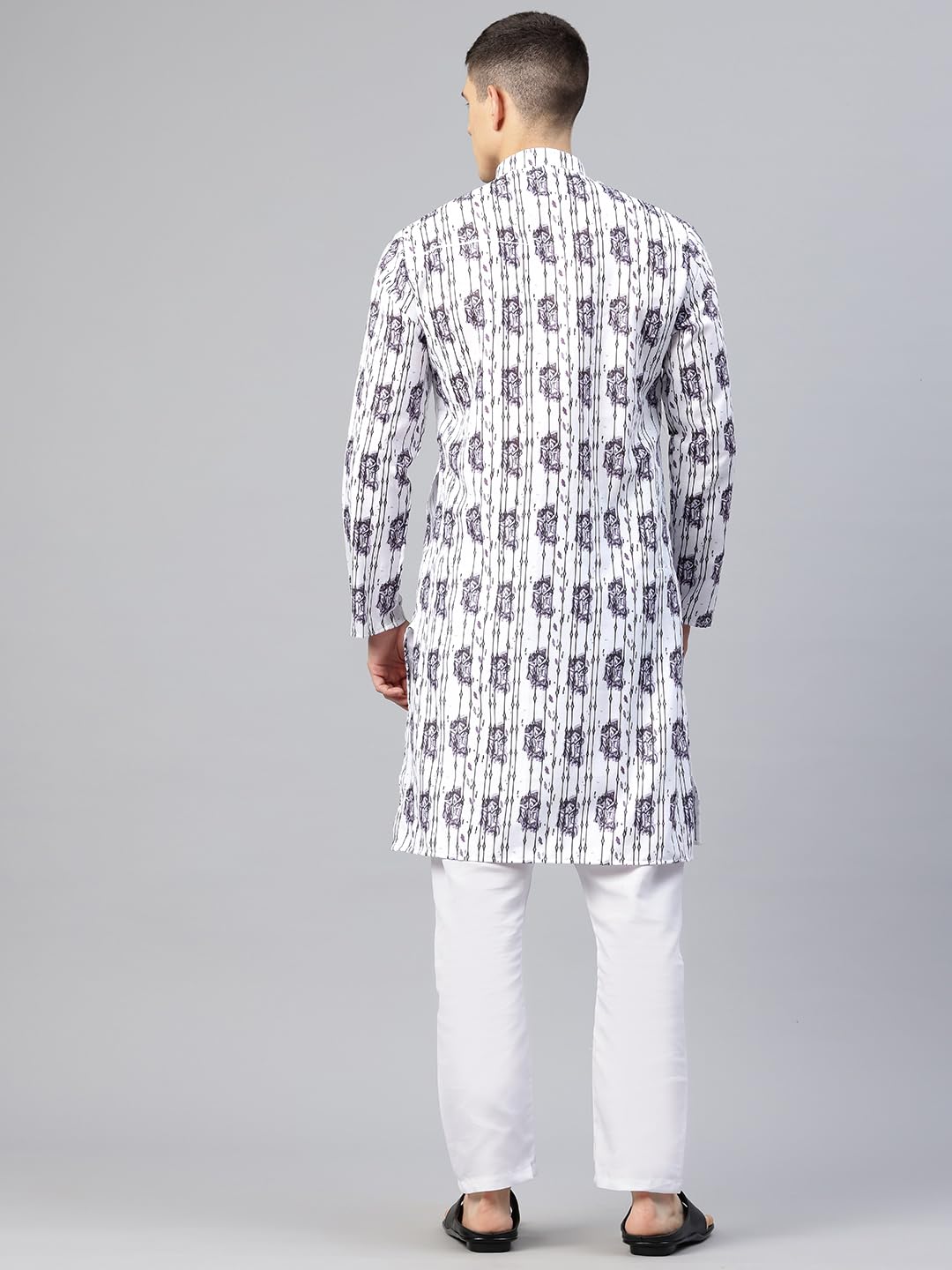 Luxrio Printed Kurta for Men Cotton Blend Linen