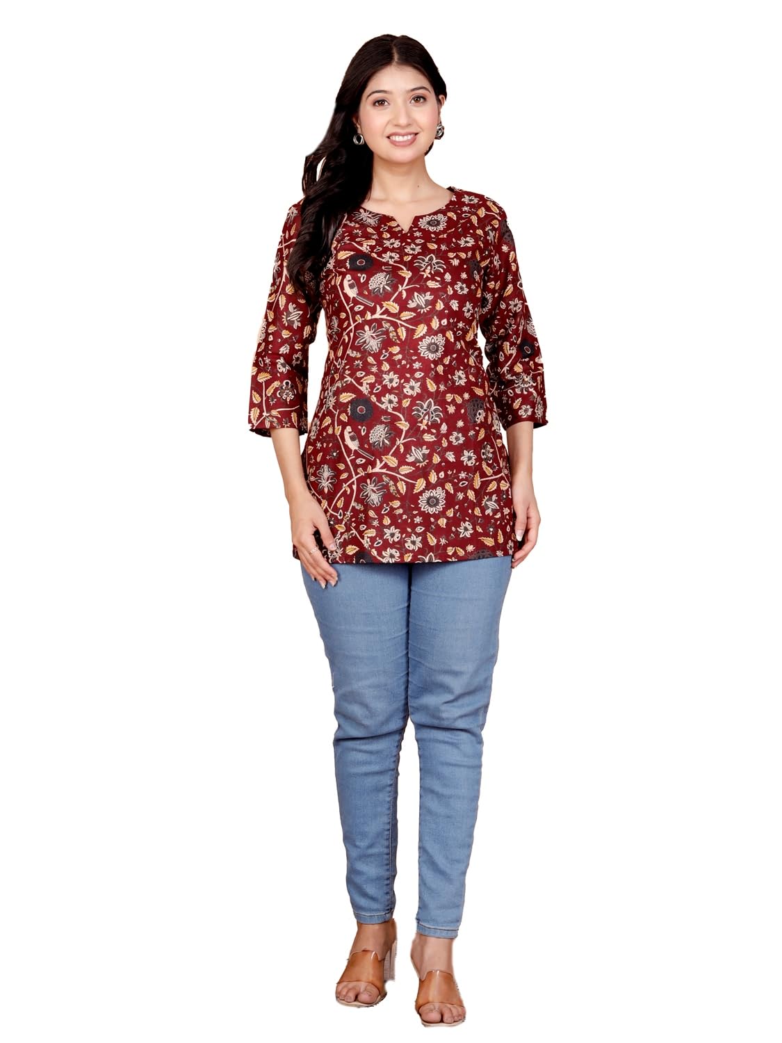 Women's Casual Jaipuri Cotton Printed Short Kurta