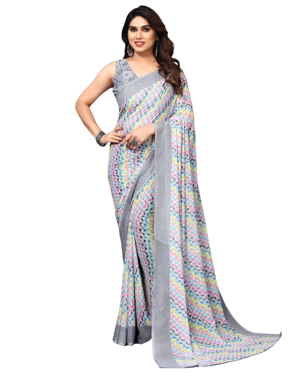 FASHION Women's Georgette Floral Printed Saree