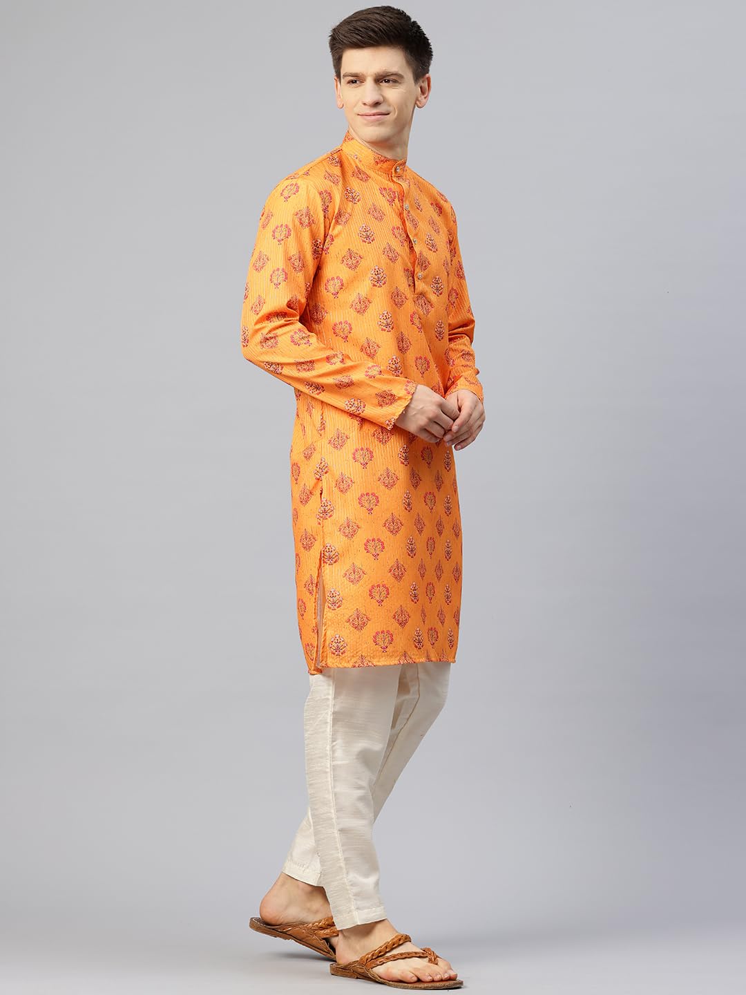 Luxrio Printed Kurta for Men Cotton Blend Linen