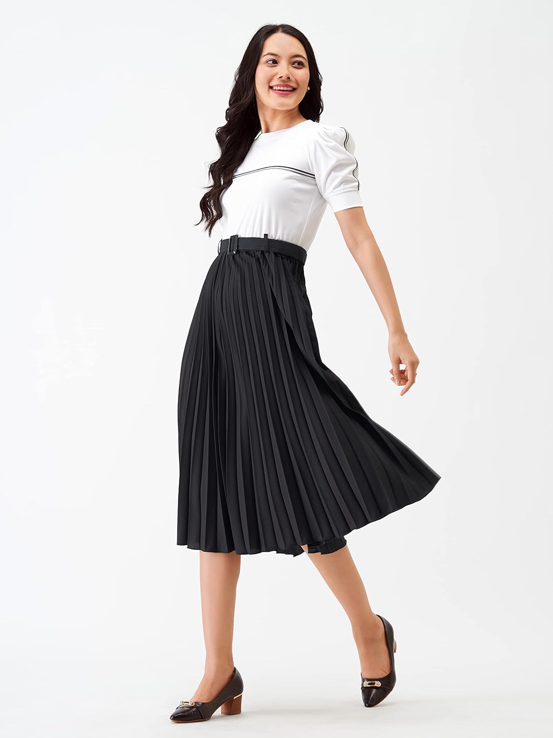 AASK Women Fit& Flare Polyster Solid Dress for Women