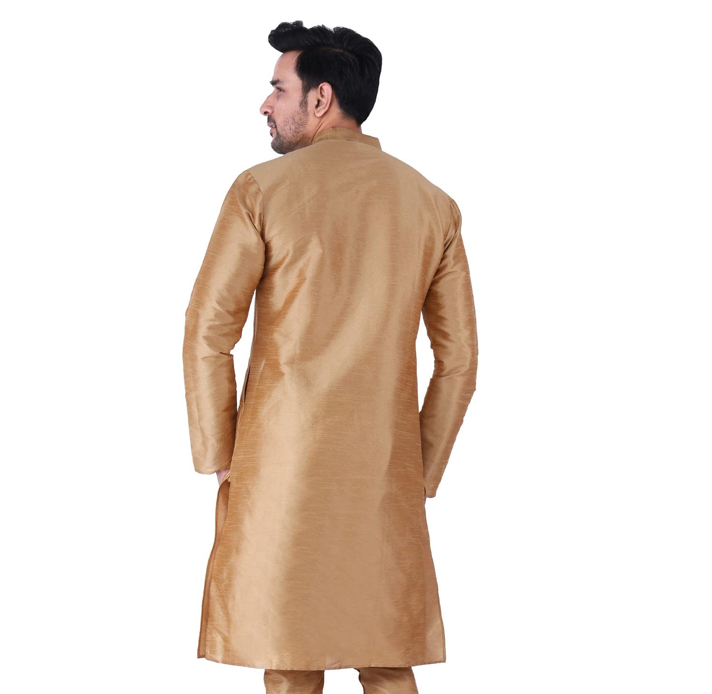 ZYMIN Men's Silk Blend Knee Length Solid Color Style