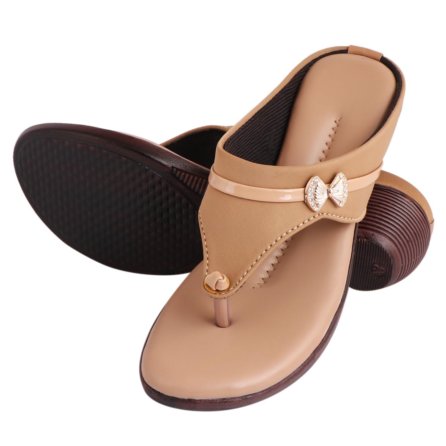Acknew Women Casual Flats Sandal, Women's Comfort Fashion Ladies Stylish Flat Sandals Slippers for Offce, Every Occasion, Comfortable & Fashionable (174-BG)