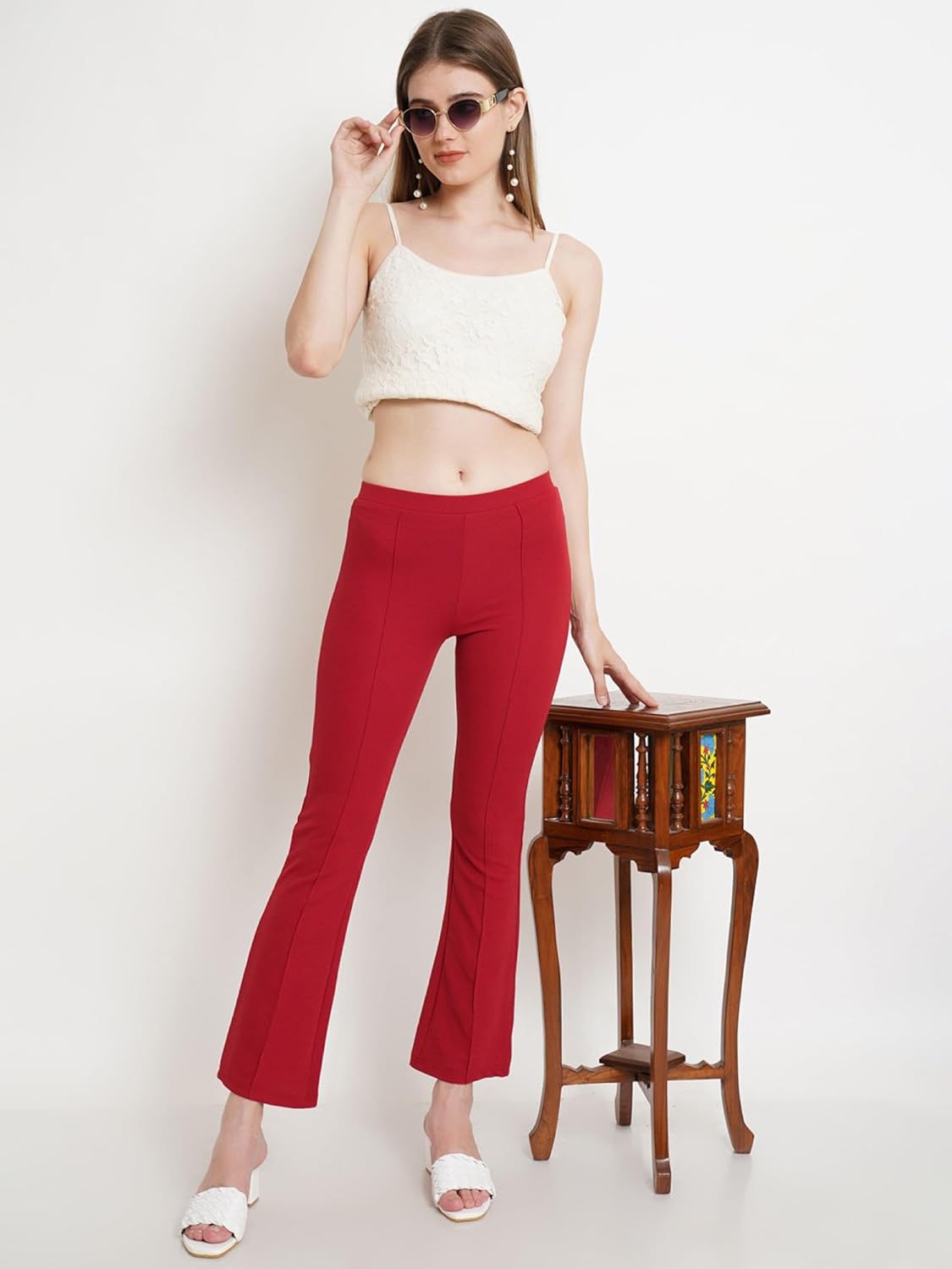 POPWINGS Casual Solid Regular Fit Solid Trouser
