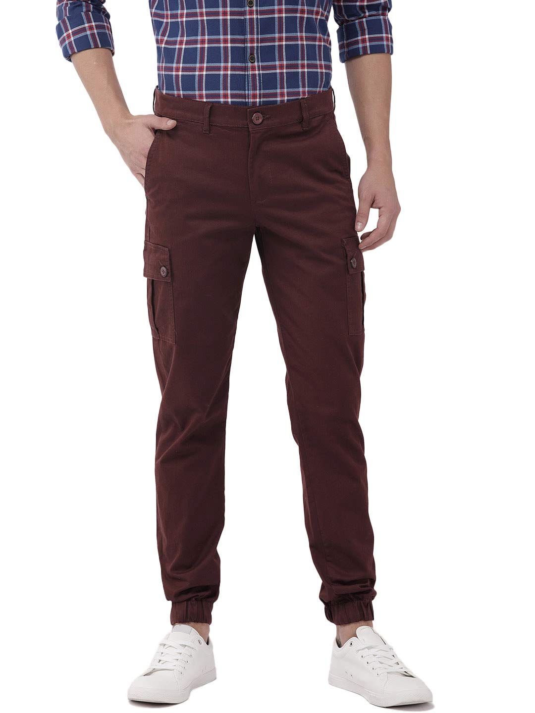 The Indian Garage Co Men's Slim Fit Mid Rise Cargo Pant