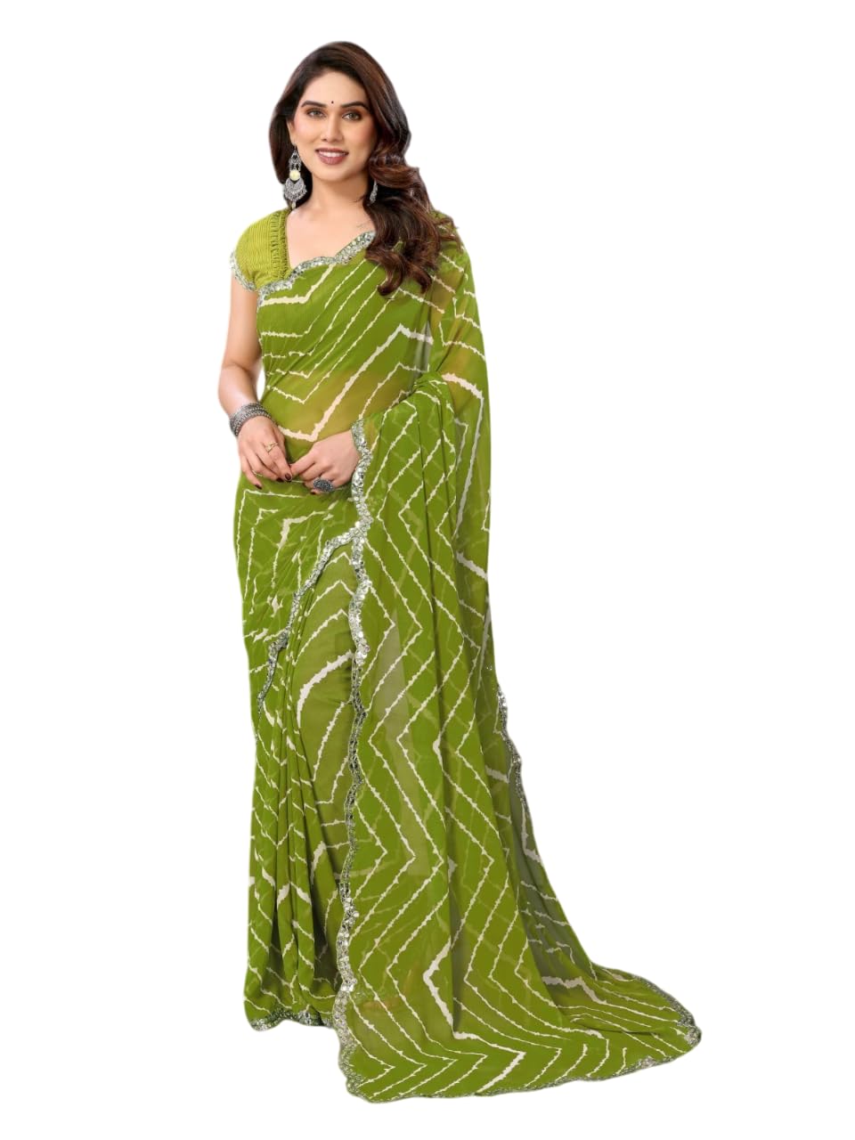 FASHION Women's Georgette Floral Printed Saree