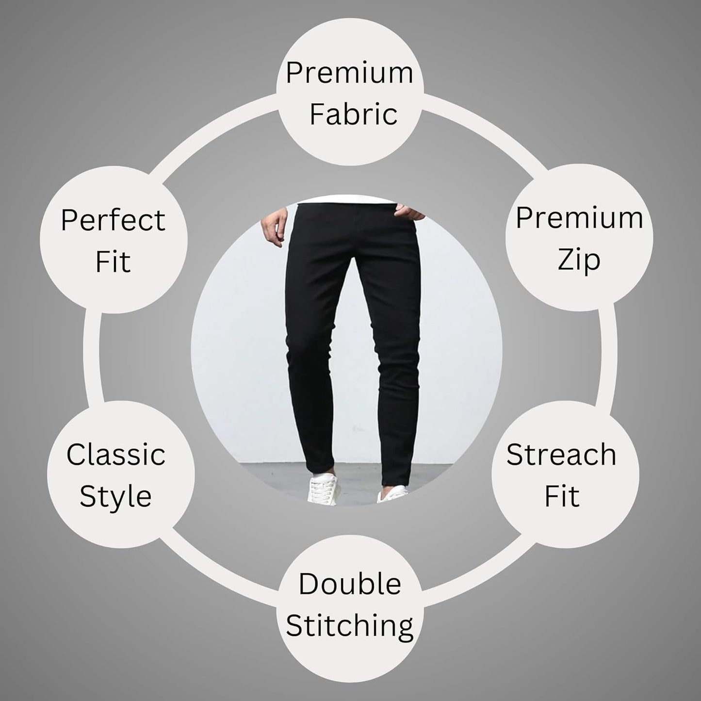 PYKAR Mens Jeans Stretchable Cotton Fabric Regular Fit