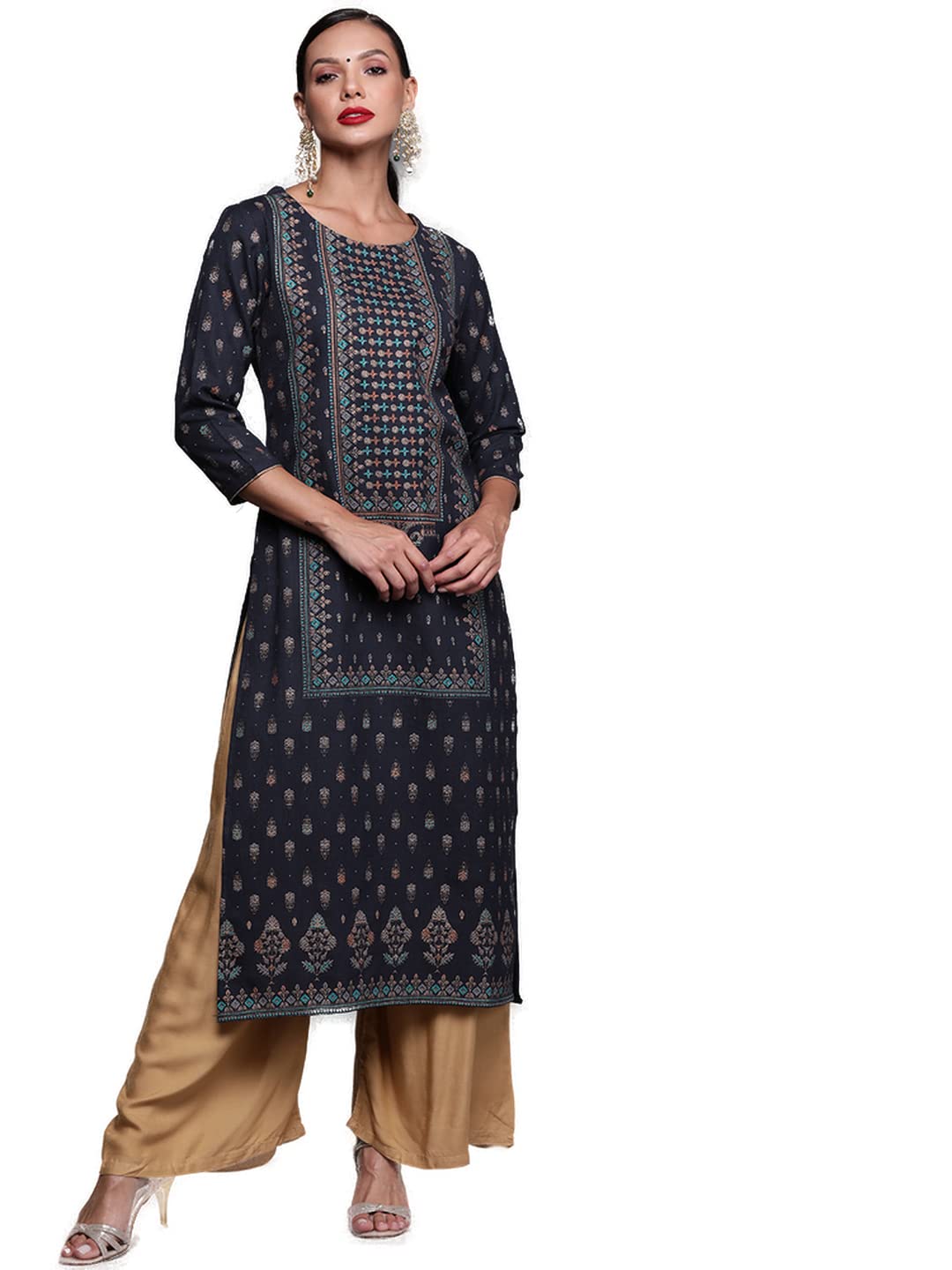 INDO ERA Women's Cotton Straight Fit Straight Kurta