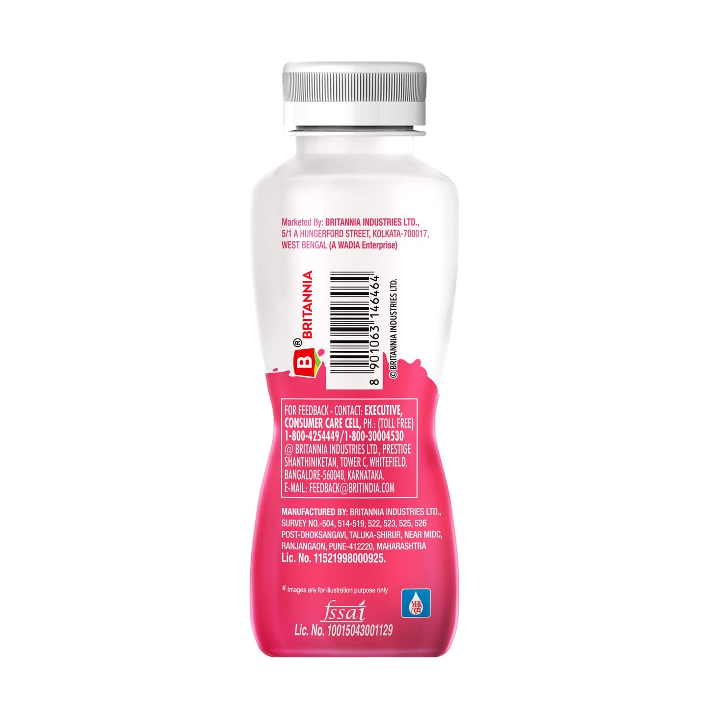 Britannia Winkin Cow Thick Milkshake Strawberry Pet Bottle, 180 ML