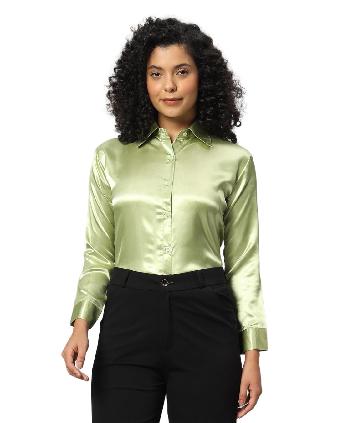 FUNDAY FASHION Women Solid Formal Satin Regular Fit Shirt