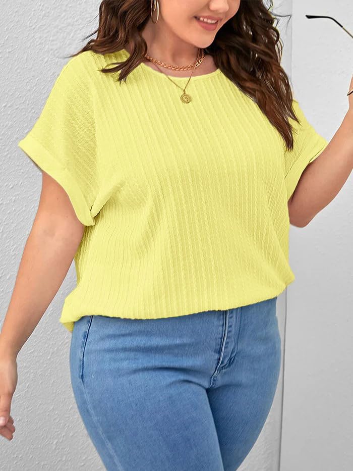 Zilcon Womens Dressy Casual Business Work Tops Summer Half Sleeve Shirts Boat Neck Jacquared Tshirts