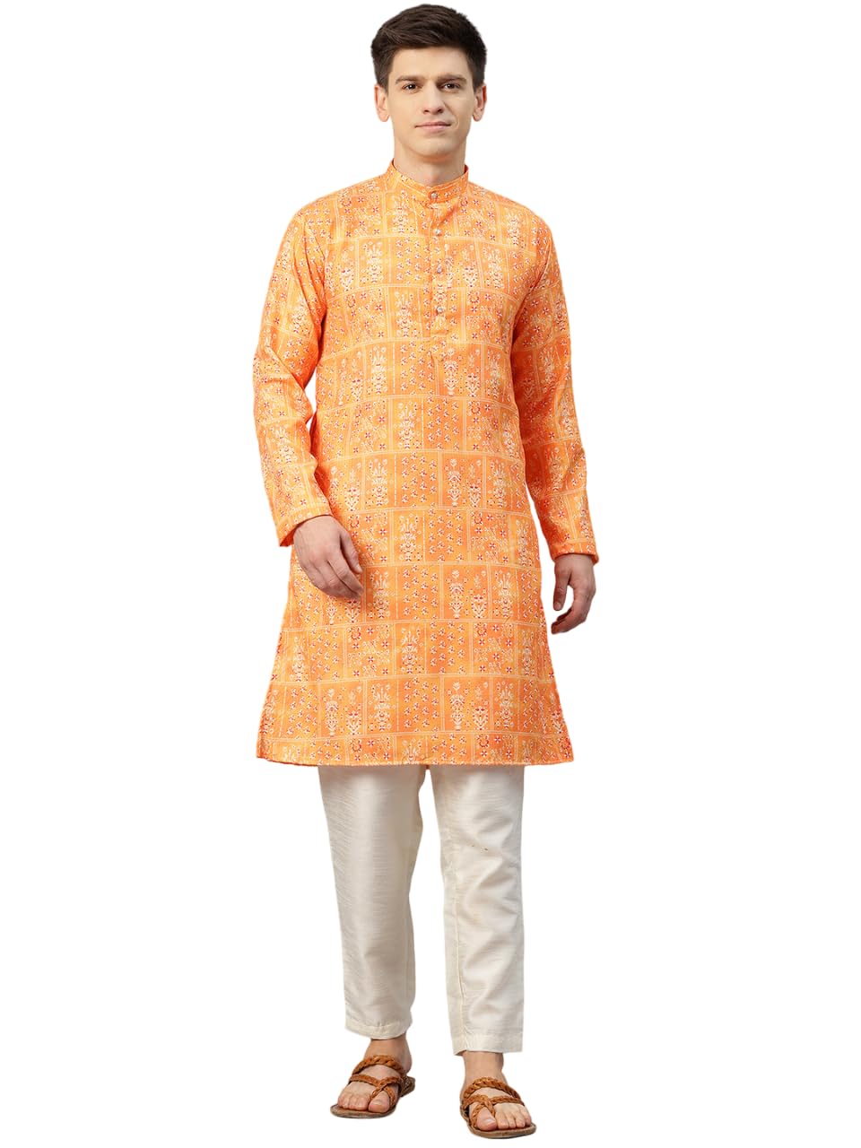 Luxrio Printed Kurta for Men Cotton Blend Linen