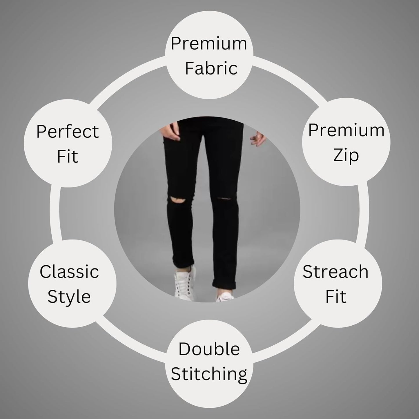 PYKAR Mens Jeans Stretchable Cotton Fabric Regular Fit