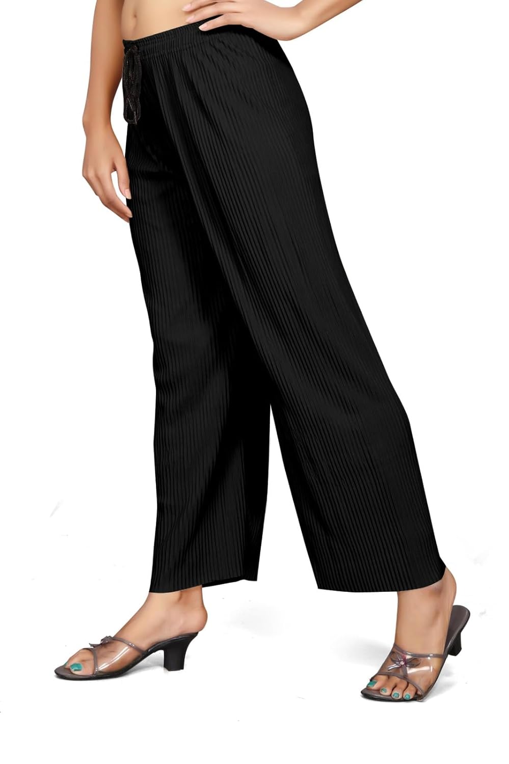Qkenshit Women's Lycra Palazzo - Stretchable