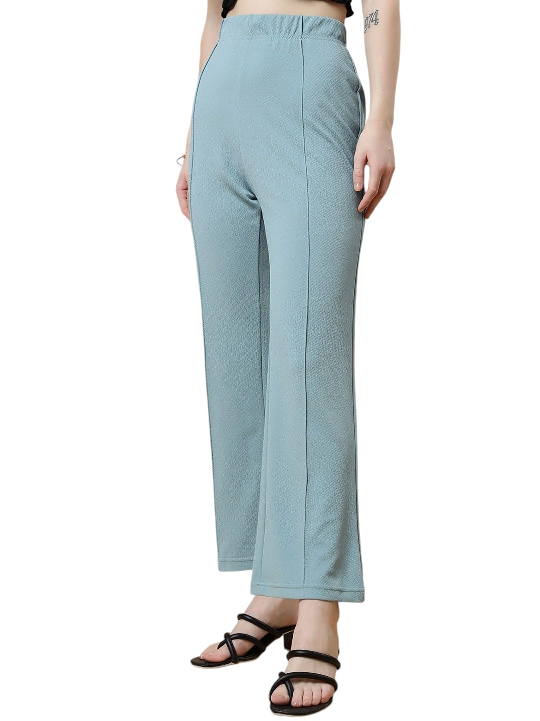 Qyaas Women's Classic Trouser Pants, High Waist