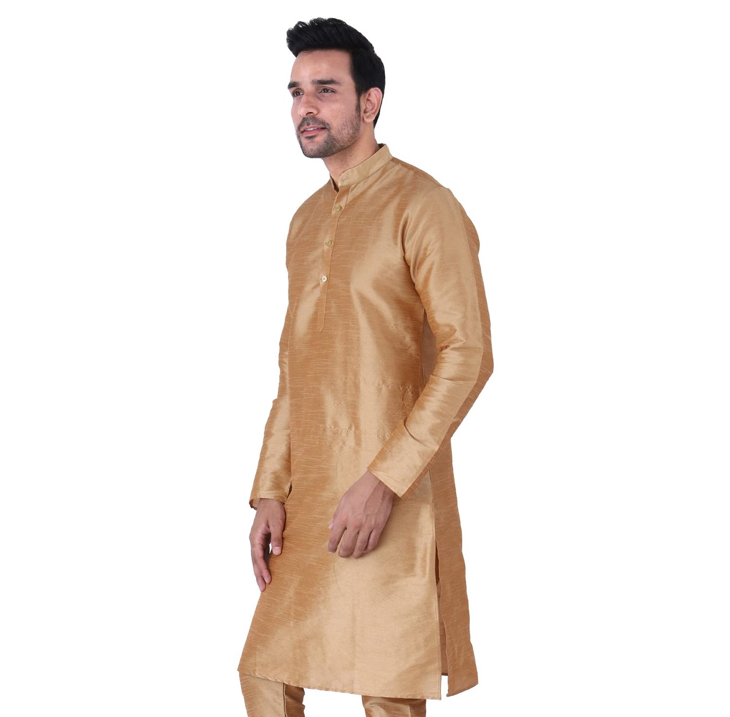ZYMIN Men's Silk Blend Knee Length Solid Color Style