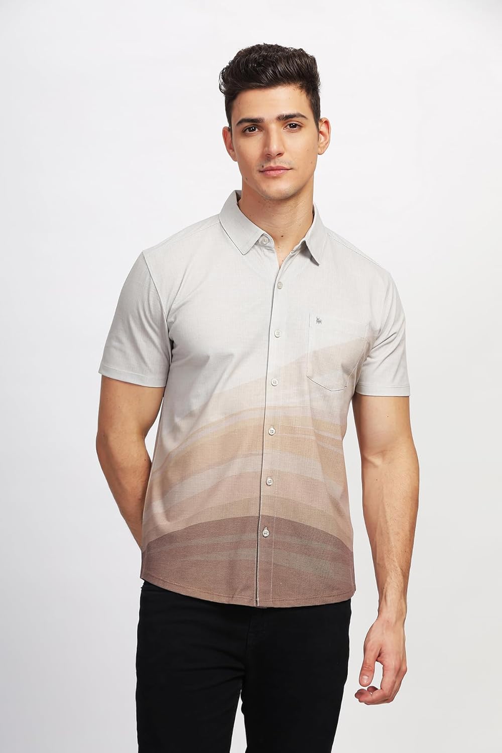 BULLMER Trendy Regular Fit Printed Causal Shirt for Men