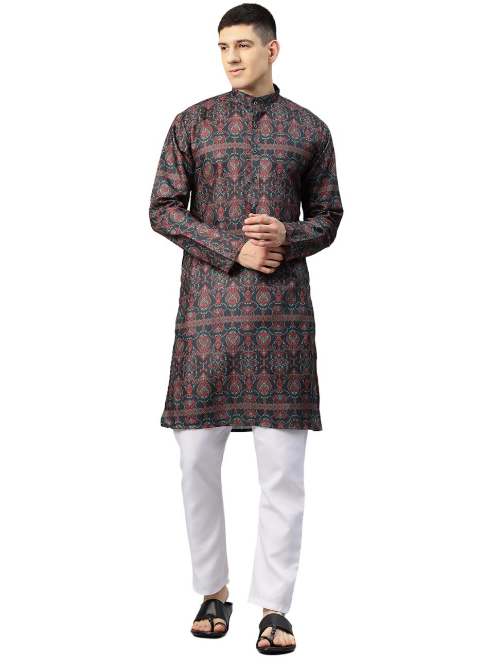 Luxrio Printed Kurta for Men Cotton Blend Linen