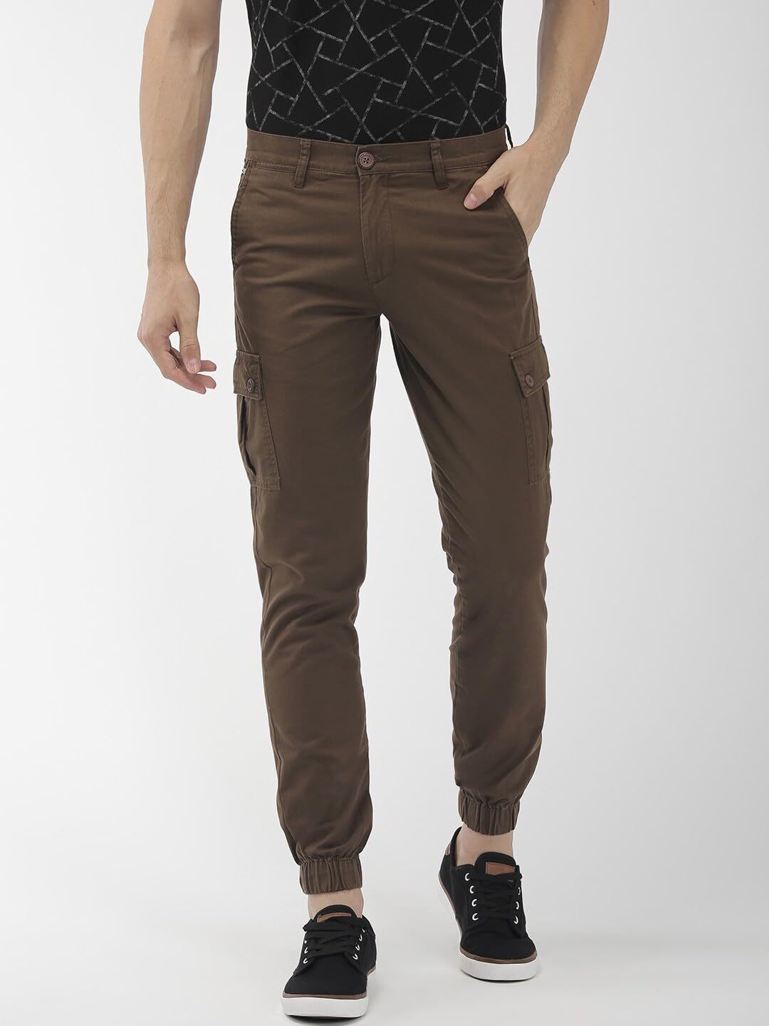 The Indian Garage Co Men's Slim Fit Mid Rise Cargo Pant
