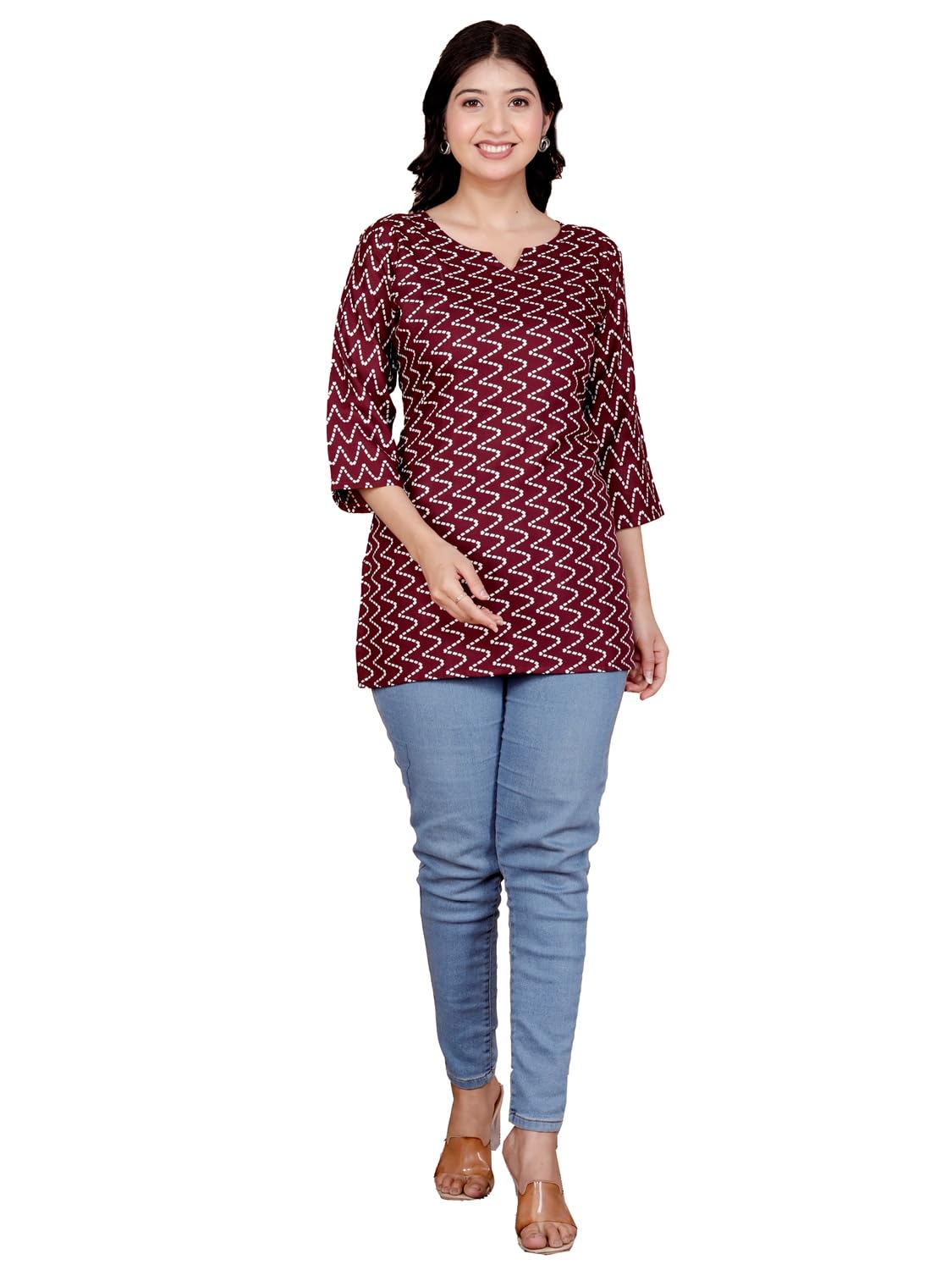 Women's Casual Jaipuri Cotton Printed Short Kurta