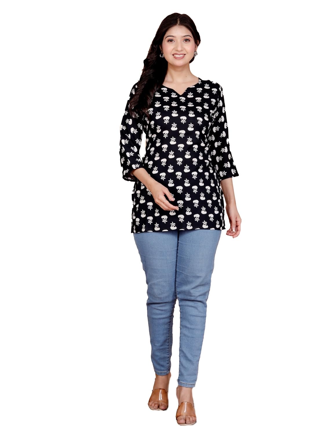 Women's Casual Jaipuri Cotton Printed Short Kurta
