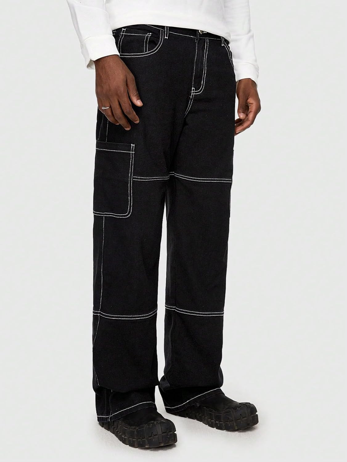 KOTTY Mens's Trendy Denim Cargo Jeans