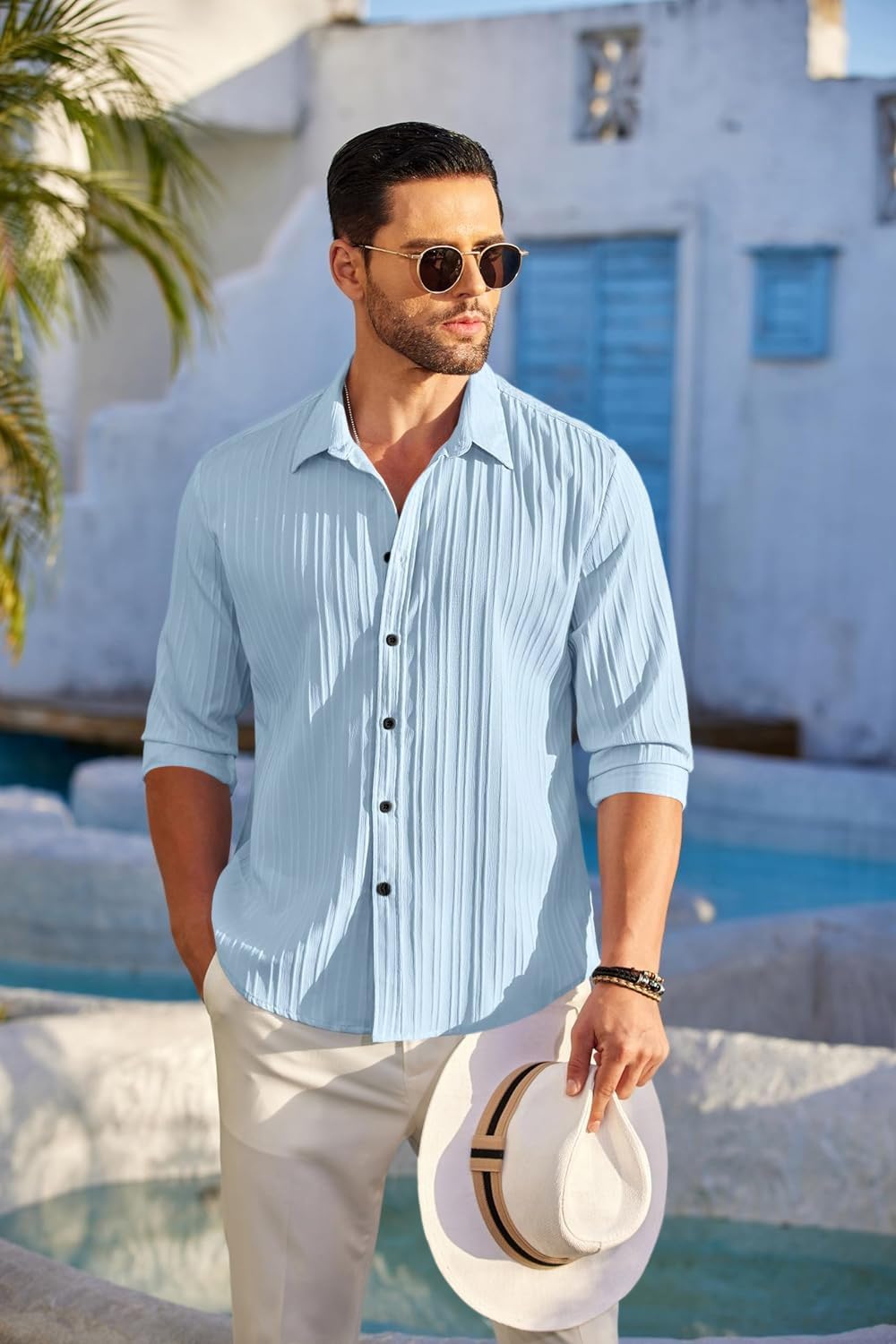 ROYALSCOUT Men's Cotton Blend Full Sleeve Short Kurta
